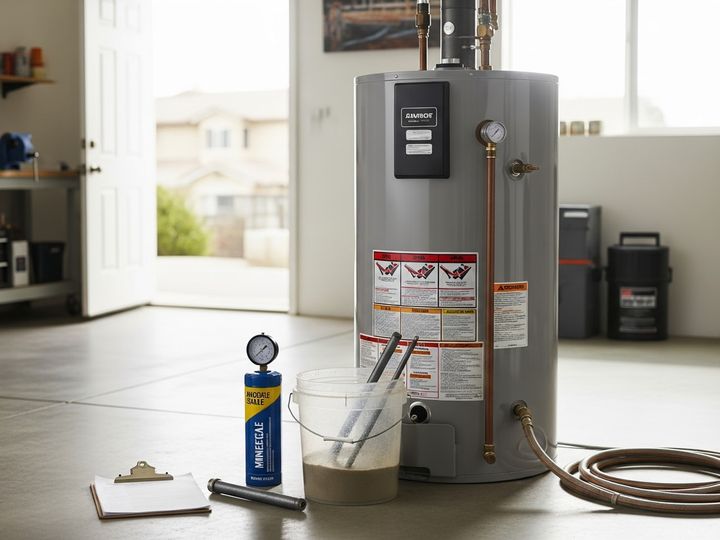 Water heater maintenance service performed on Carlsbad home tank unit