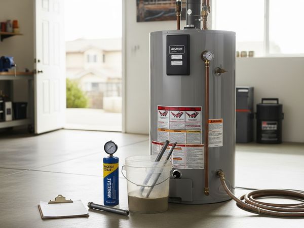 Water heater maintenance service performed on Carlsbad home tank unit