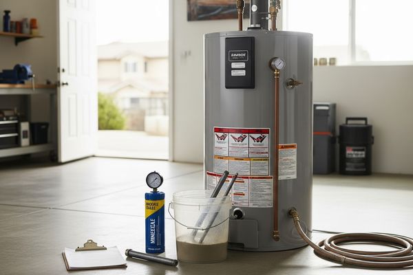 Water heater maintenance service performed on Carlsbad home tank unit