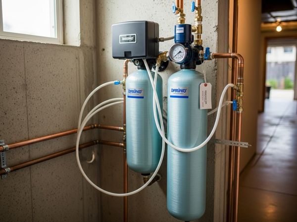 Water softener and pressure regulator system installed in Poway home basement